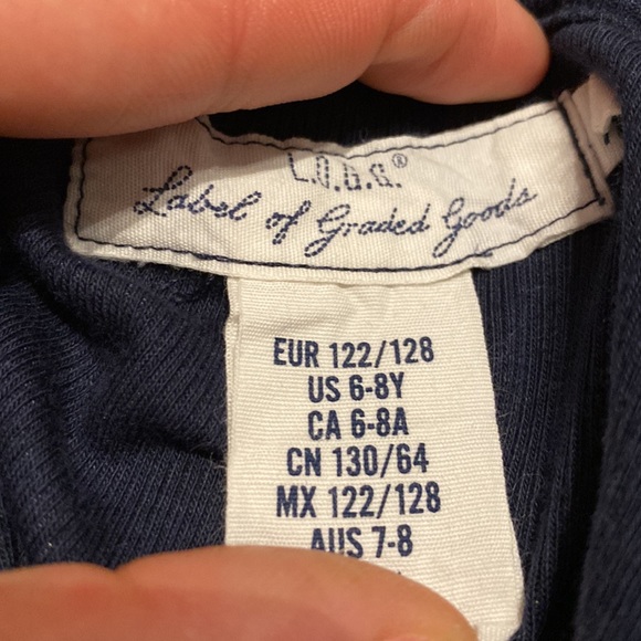 Girl’s Size 6-8 Cotton Baby Blue Cropped Cardigan & H&M Navy Henley Bundle - Picture 5 of 6